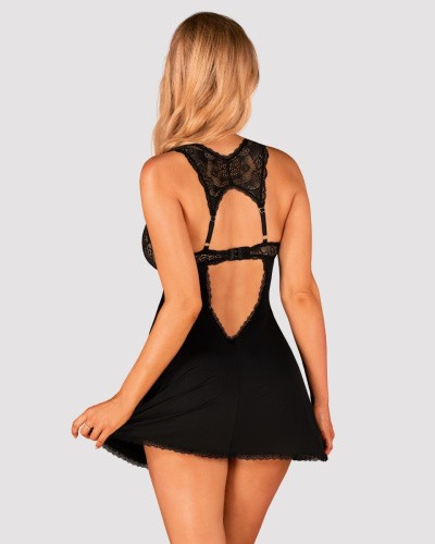 Obsessive Donna Dream babydoll - сексуальная сорочка с кружевом и стринги, XS/S (чёрный)